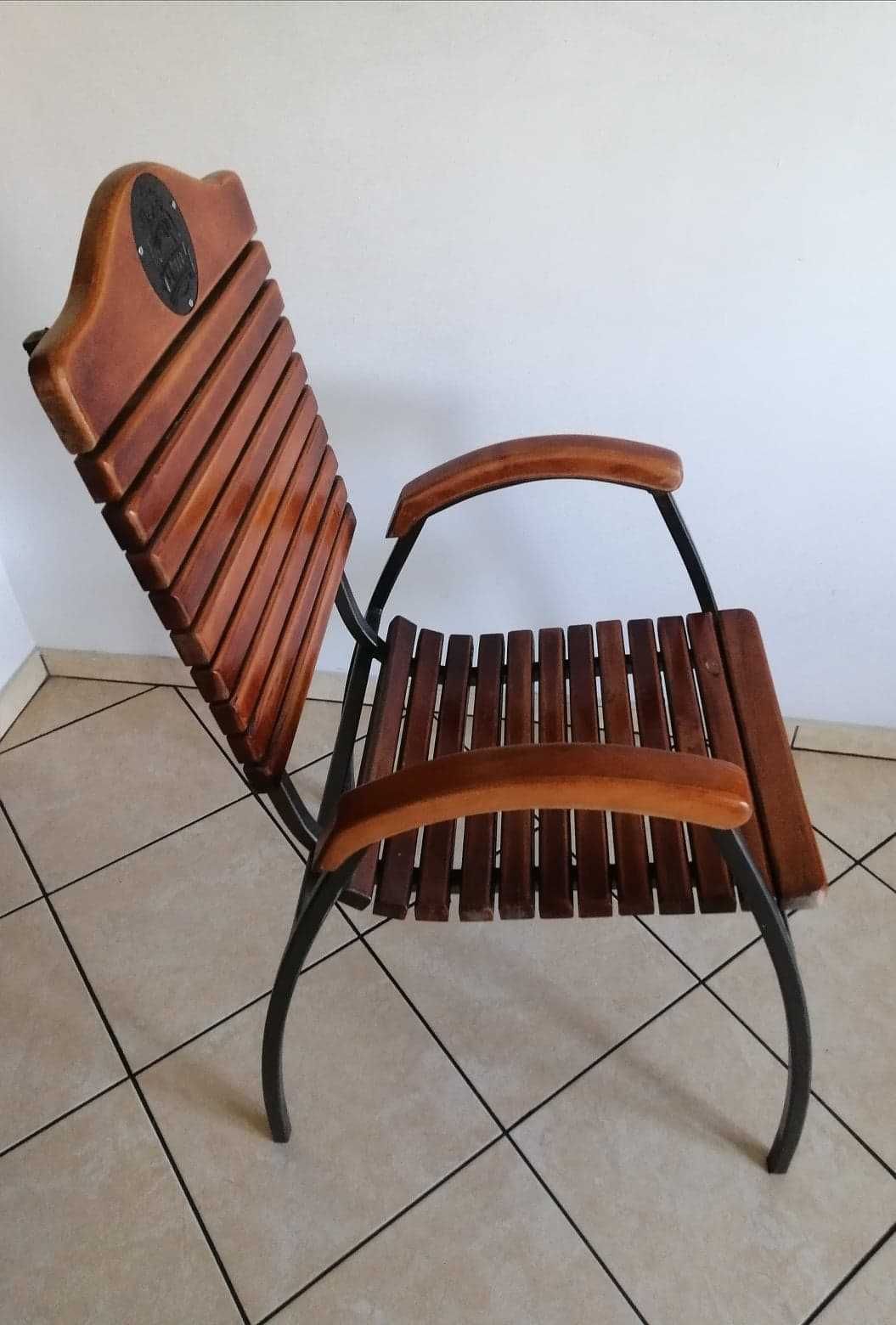 Nowe Krzesło 2szt Krzesła ogrodowe do ogrodu metalowo drewniane