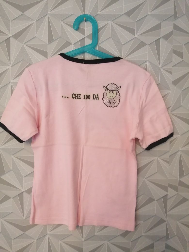 Różowy T-shirt roz S/M 100% bawełna