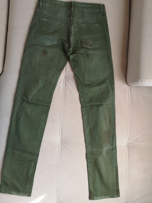 Spodnie jeansy damskie slim /36/khaki cieniowane /Redoute