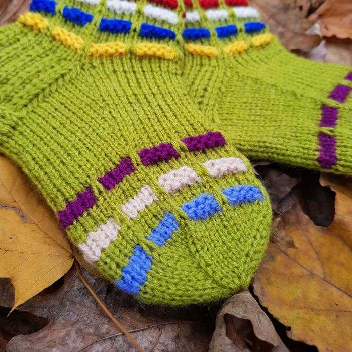 Шкарпетки дитячі шерстяні в'язані спицями (2-3 роки) handmade
