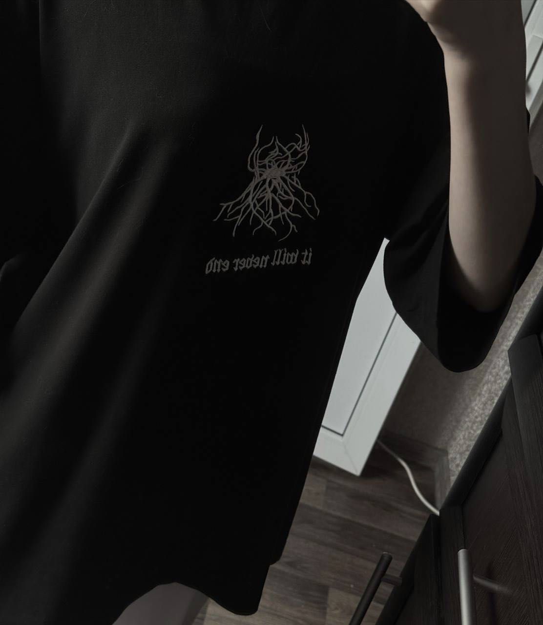 t-shirt "it will never end"apathydxdxdx Нефор шмот