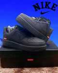 Czarny|Sportowe-Męskie Nike AirForce1 x Supreme UnisexTrampki 40.5