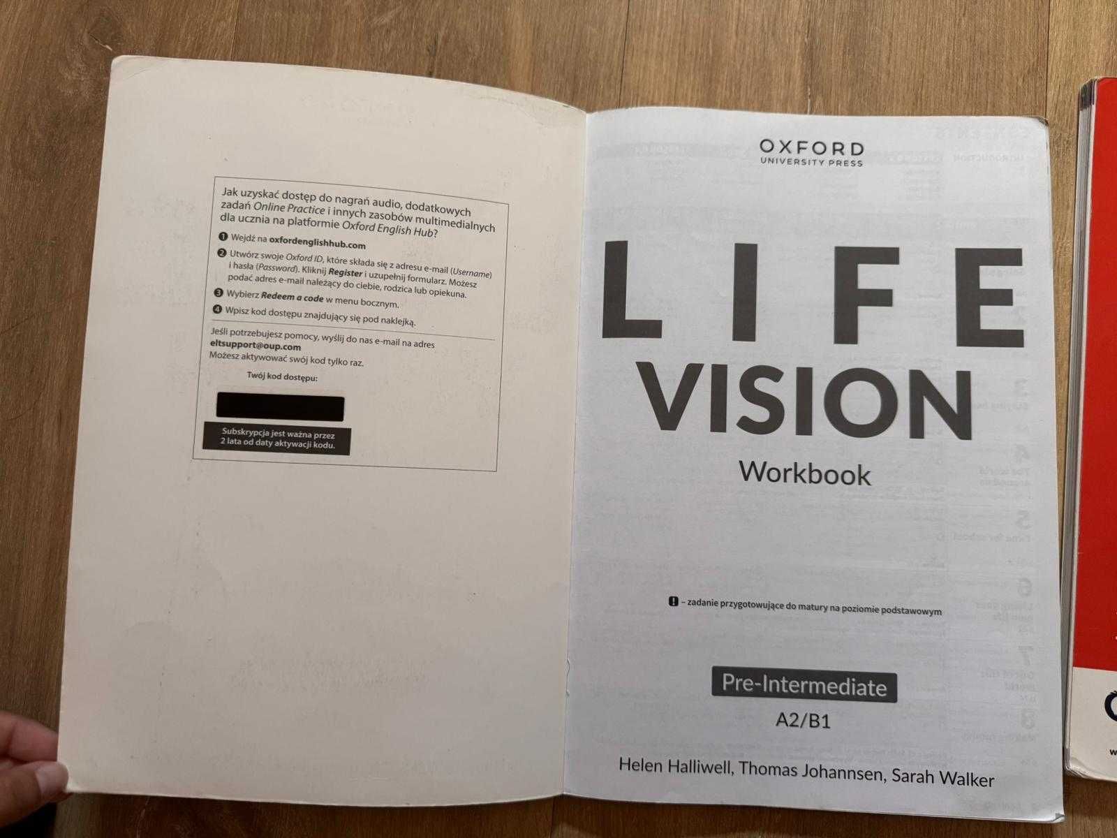 Zestaw podręcznik + ćwiczenia do języka angielskiego Life Vision A2/B1