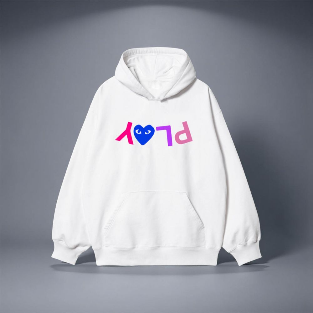 Мужское Худи Comme des Garcons Play Logo унисекс плей толстовка кофта