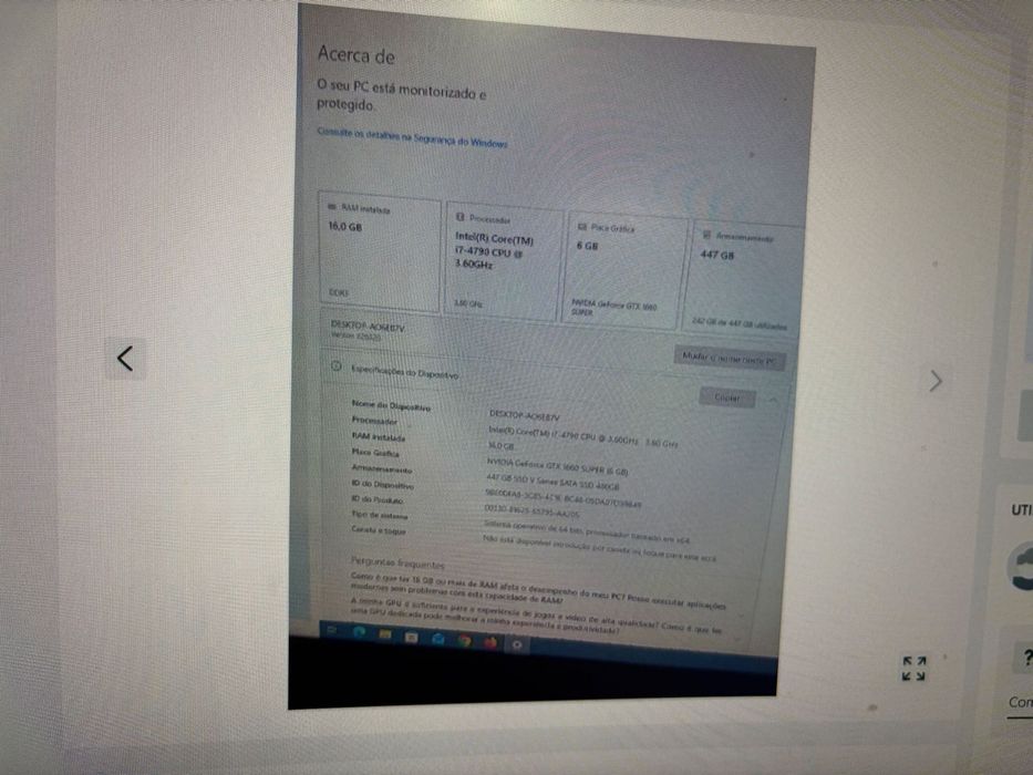 Pc gamer com monitor (opcional)