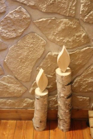 świeca,świecznik dekoracja z naturalnego drewna, brzoza, handmade