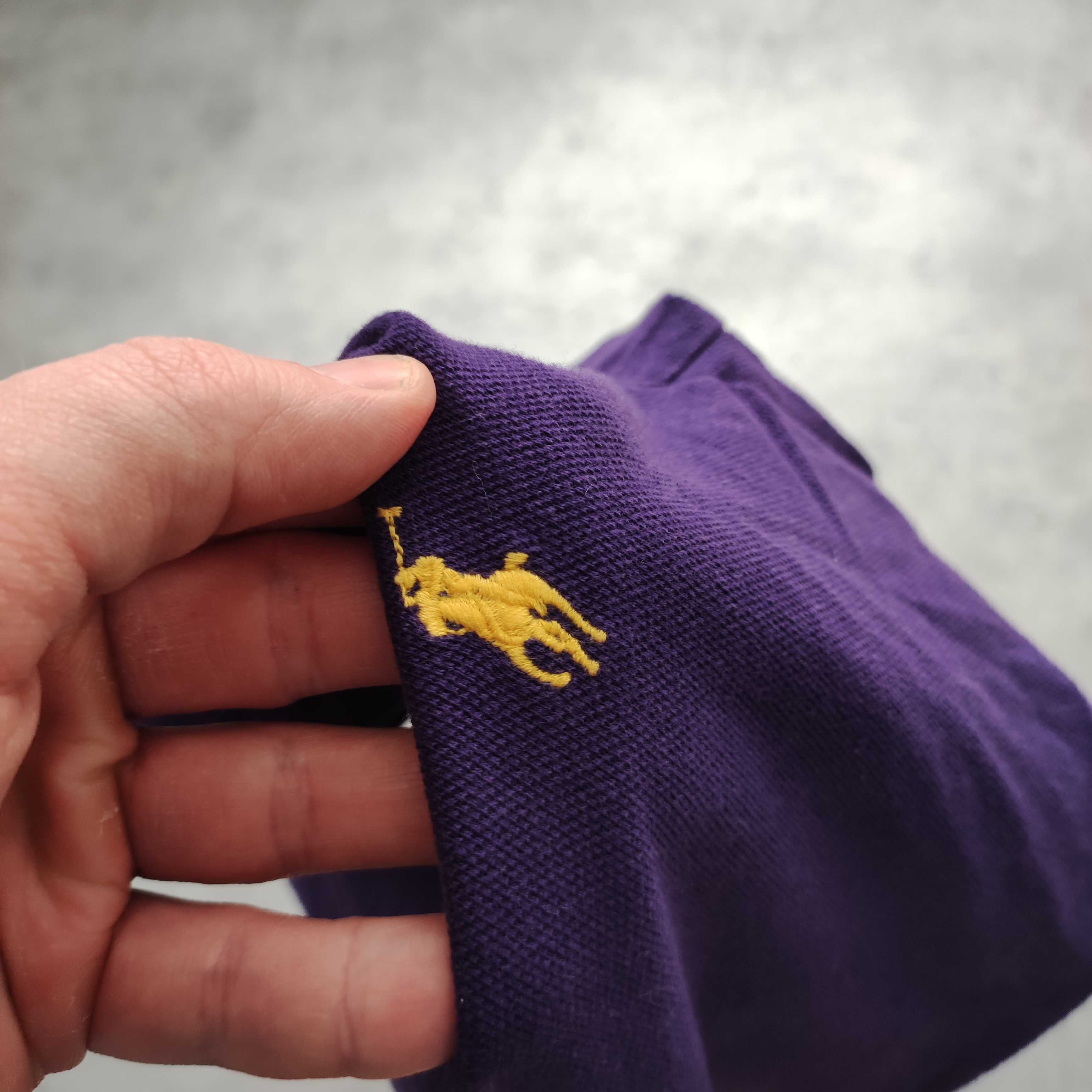 MĘSKA Koszulka polo Elegancka Fioletowa Polo Ralph Lauren Haft Logo