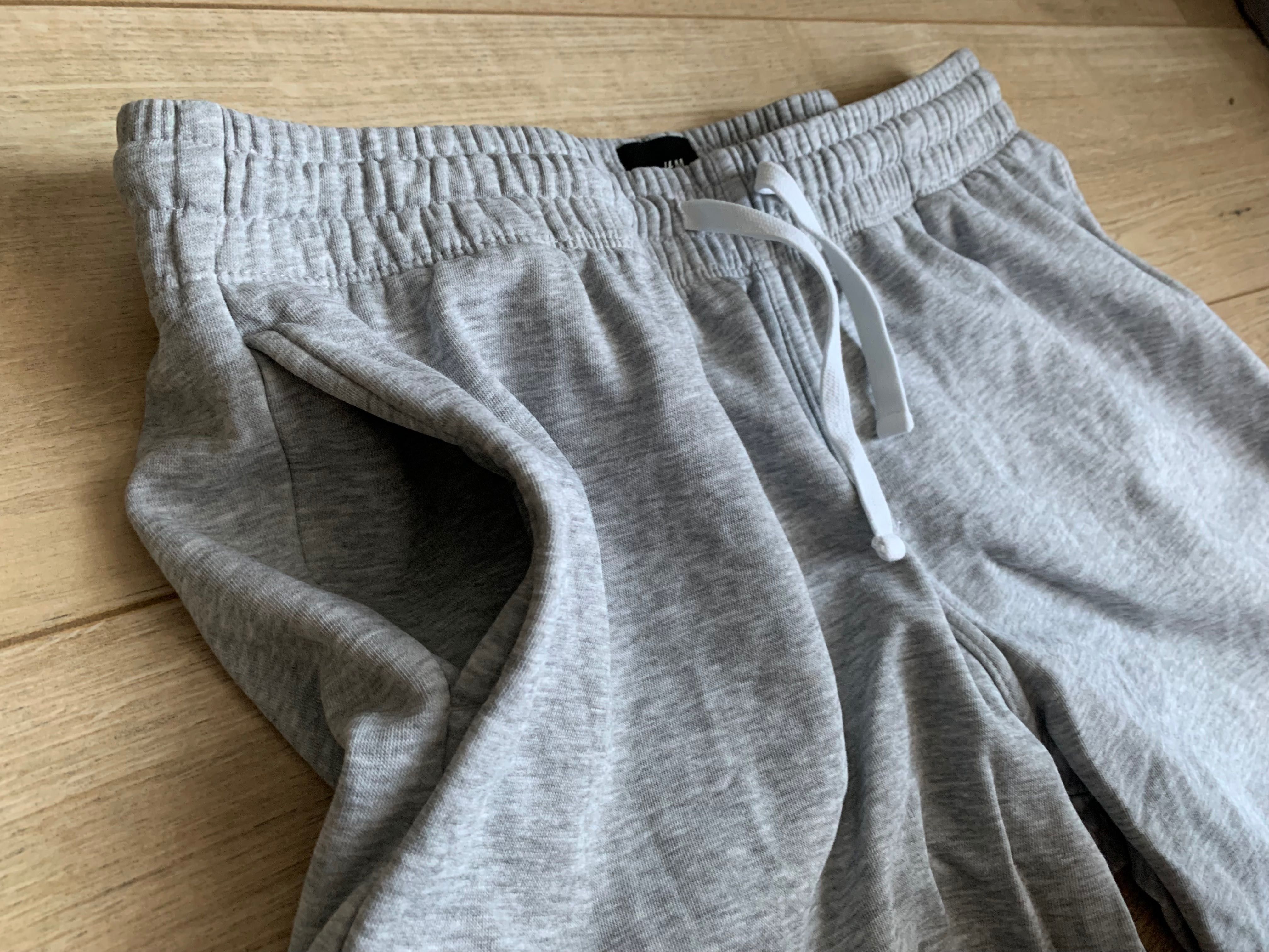 H&M Szare dresy Spodnie dresowe męskie jasnoszare | roz. L Regular FIT