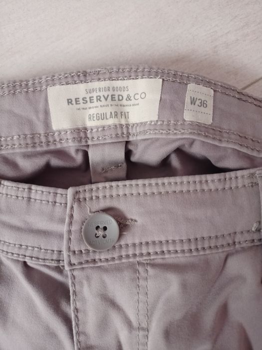 Spodnie męskie W36 L Reserved kolor jasno szary eleganckie chinosy