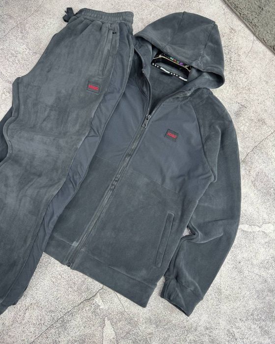 Теплий флісовий костюм Hugo Boss з капюшоном в смарагдовому кольорі