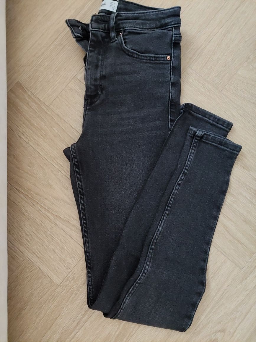 Rurki jeansy mango s 34 36 czarne granatowe