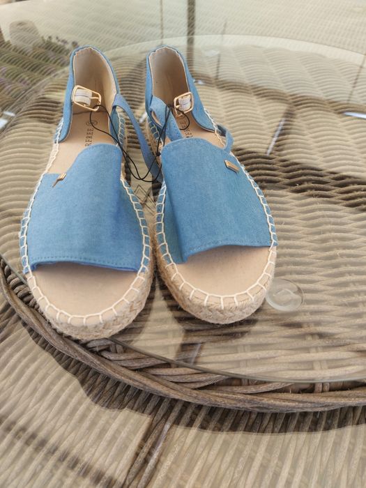 Nowe espadryle, sandały dziewczęce rozm. 35, materiał, wkładka skóra