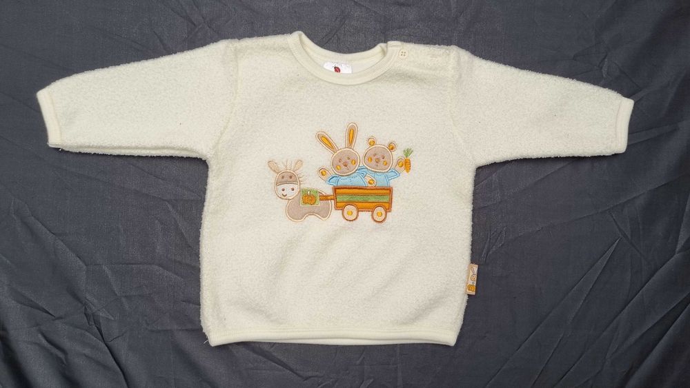 Dziewczęca bluza z polaru z ozdobnym motywem, rozm 68