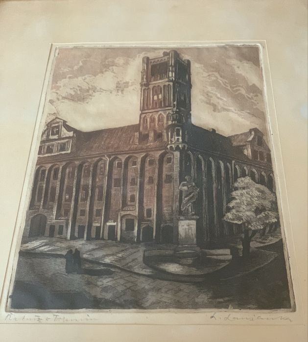 Grafika „Ratusz w Toruniu” #vintage#art#magicznyToruń