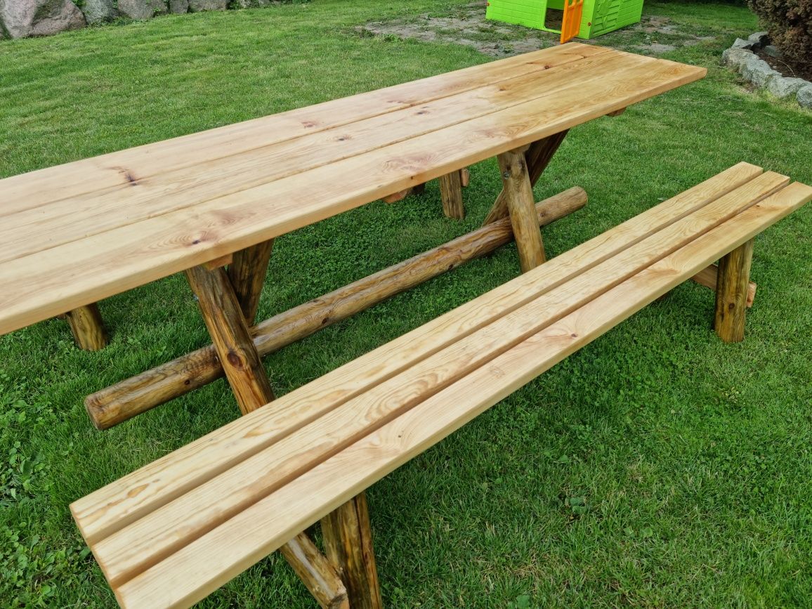 Stół ogrodowy/ ławy ogrodowe/ komplet biesiadny