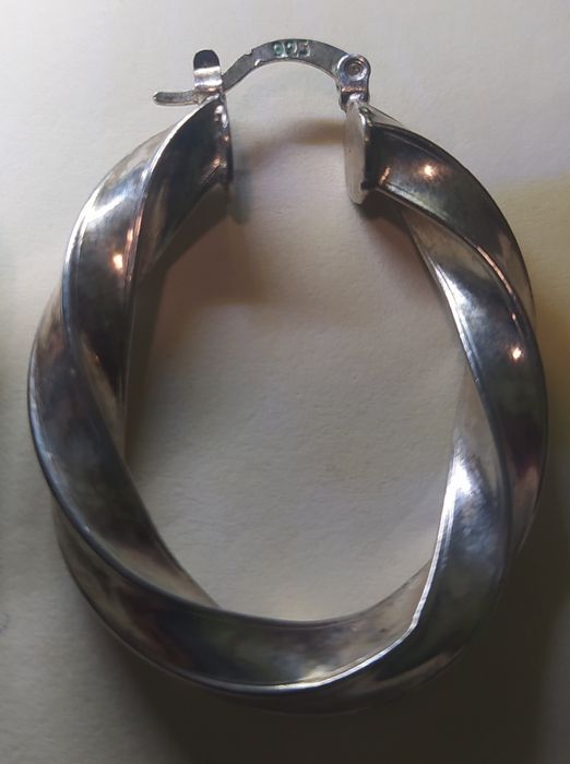 Stare Srebrne Zakrencane Kolczyki 925