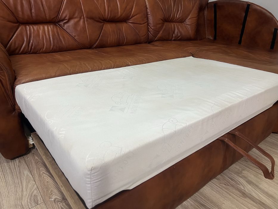 Narożnik skórzany sofa kanap narożna naturalna rozkładany DOSTAWA !!!