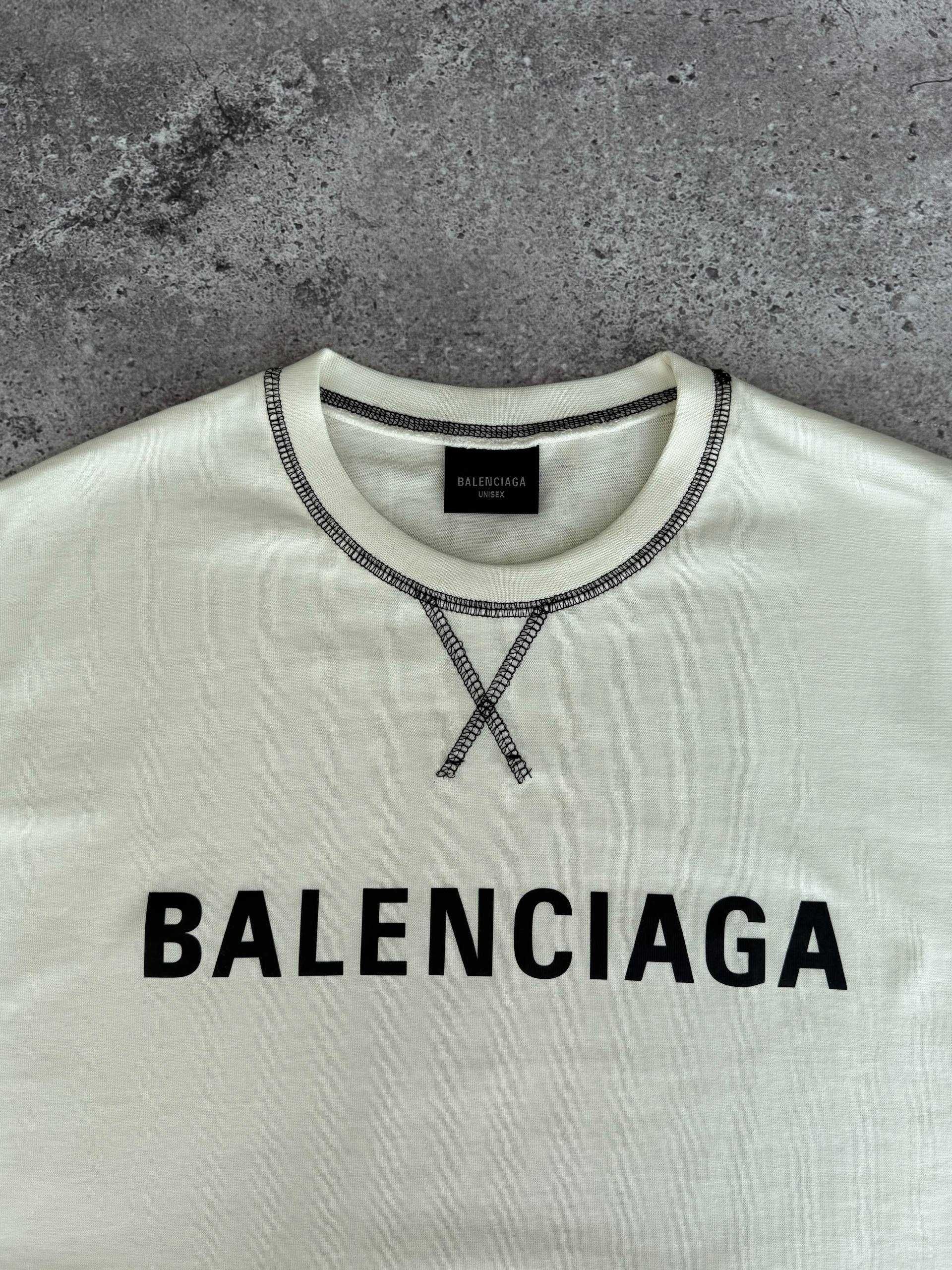Футболка Balenciaga premium оверсайз з qr-code та бірками i57/7431
