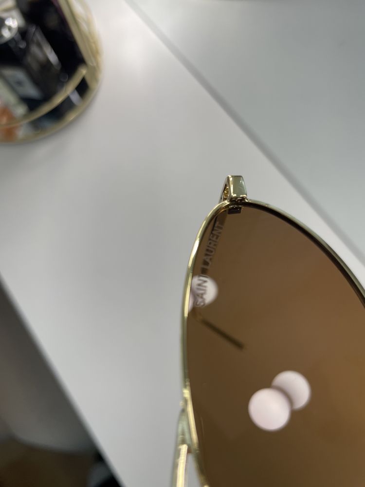 Saint laurent nowe okulary zlote