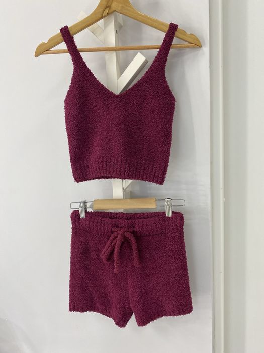 Теплый махровый домашний халат костюм