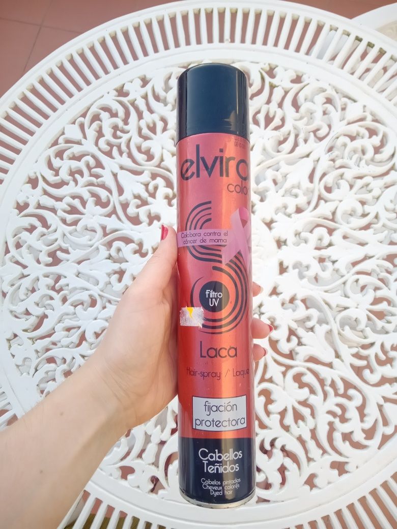 Laca spray fixação protetora para cabelos pintados, filtro UV, Elvira