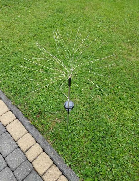 Lampa solarna LED DMUCHAWIEC 1M wbijana 120 DIOD Ogrodowa Biała White