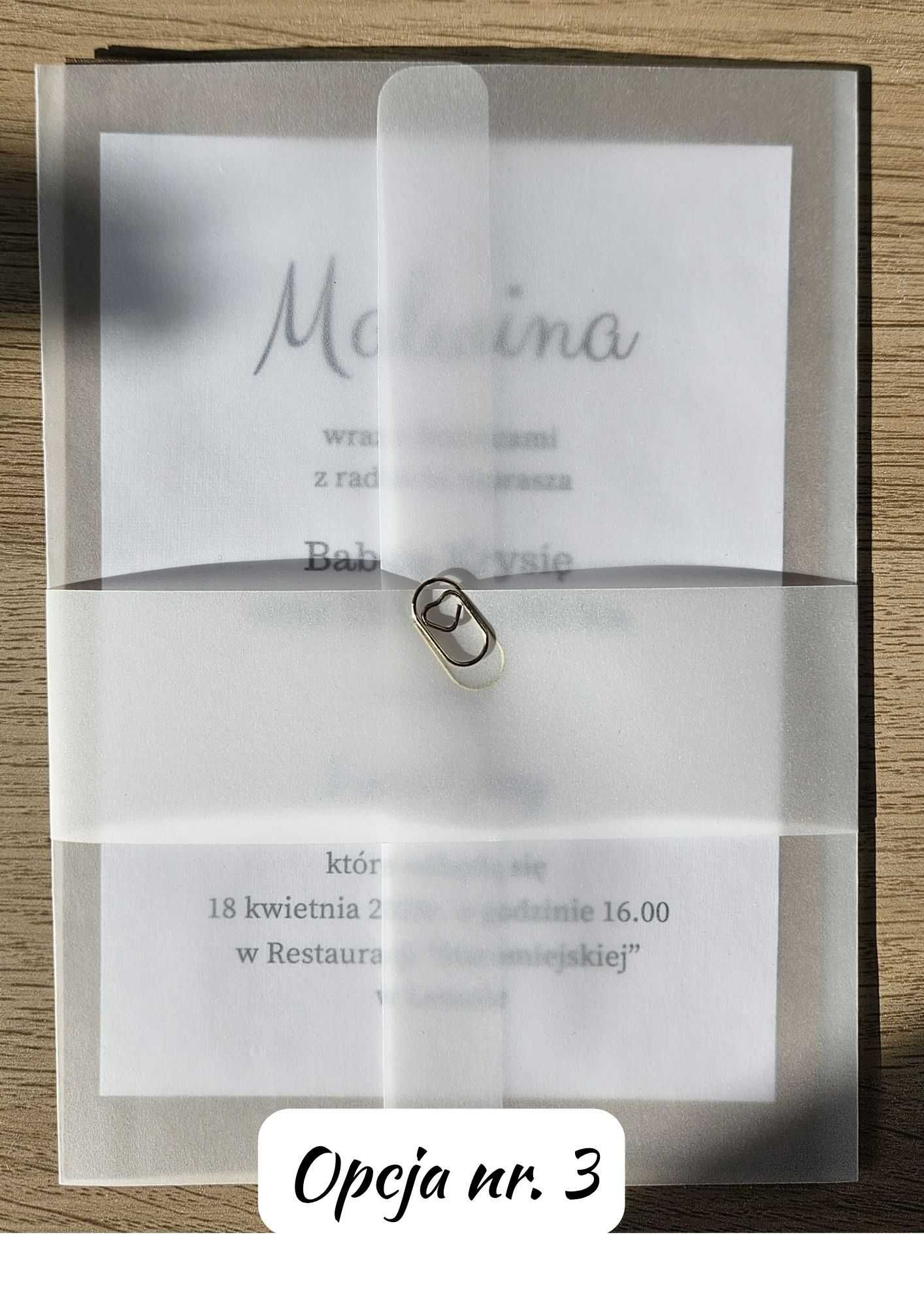 Personalizowane zaproszenia Ślubne, Wesele, ozdobna koperta,