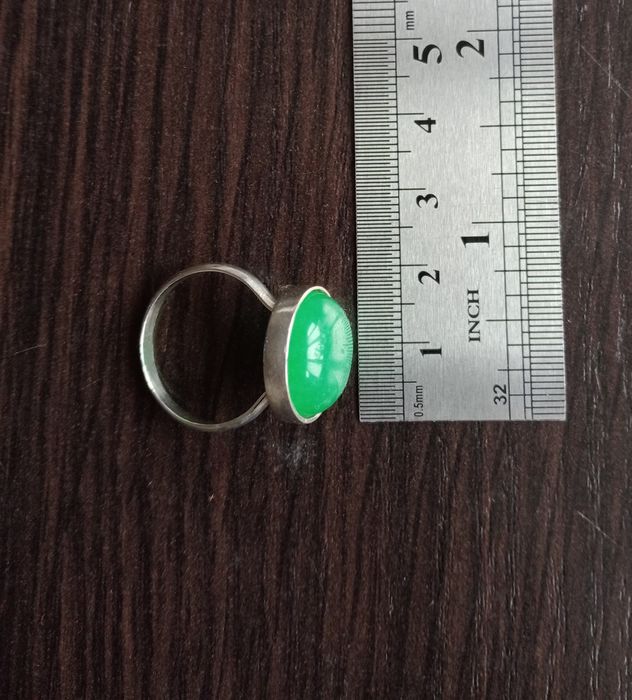 Каблучка срібна з хризопразом