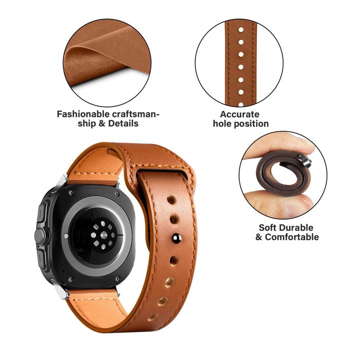 Pasek Skórzany Tech-Protect DO Samsung Galaxy Watch Ultra 47mm Brązowy
