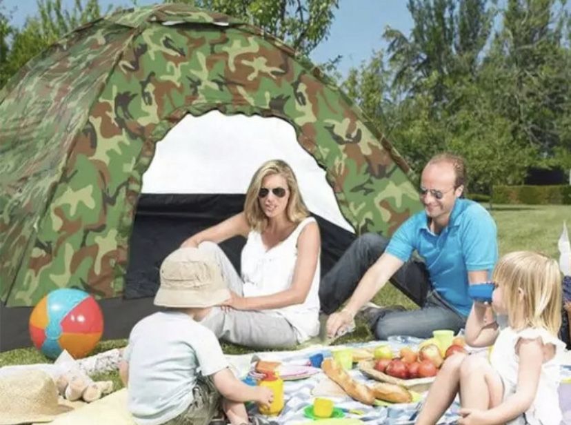 Duży namiot turystyczny 4 osobowy kempingowy