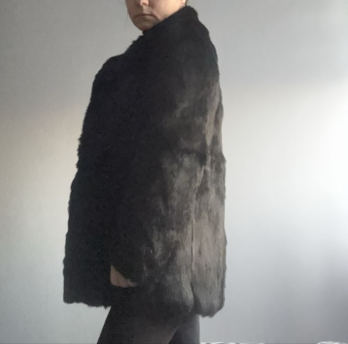 Naturalne futro królik czarne