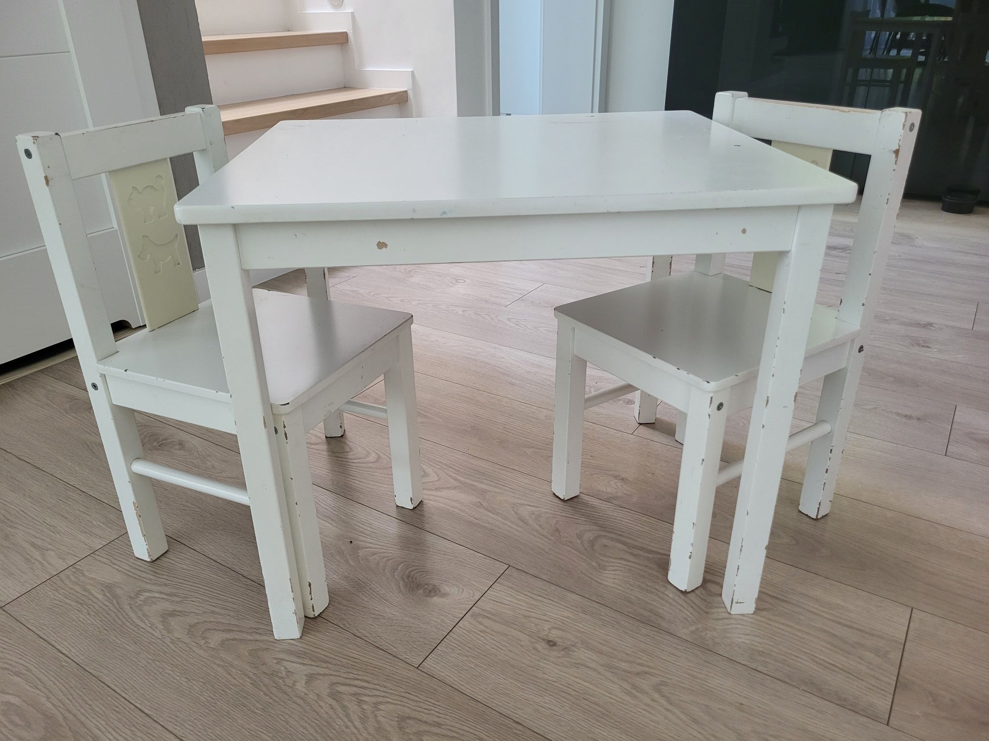 Zestaw Ikea Kritter stolik i dwa krzesła do odmalowania