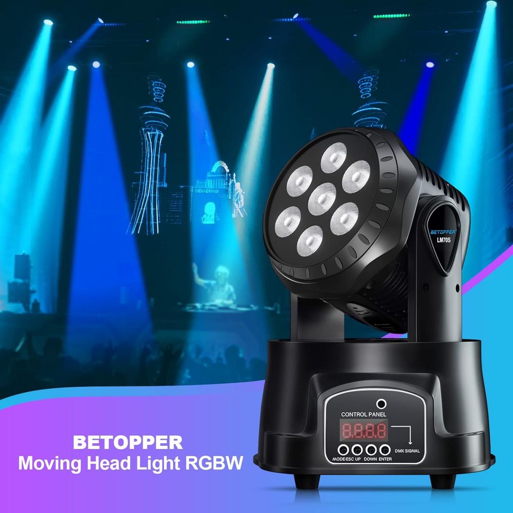 Moving Head oświetlenie sceniczne LED 7 x 8 W DMX RGBW