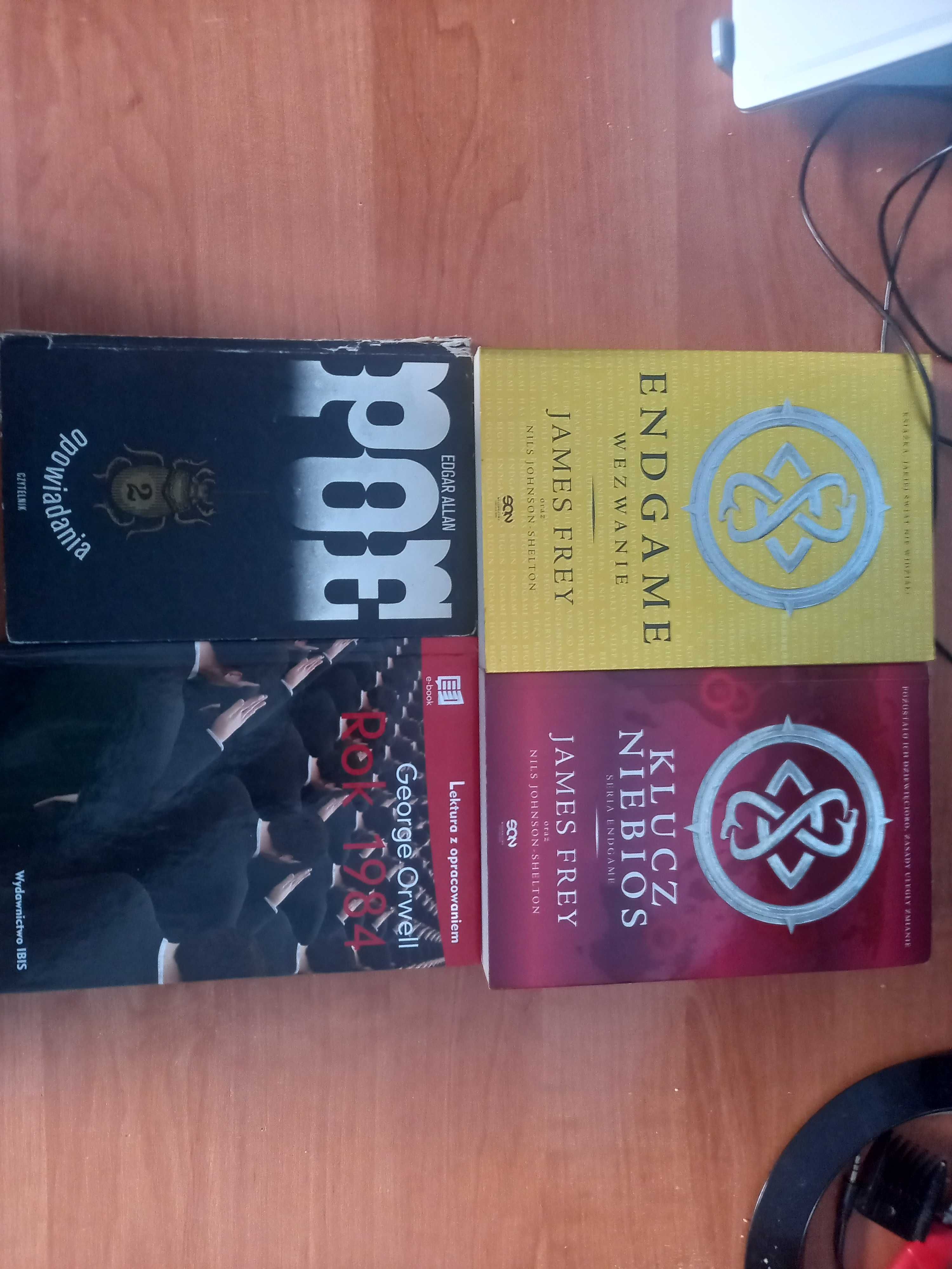 Książki Endgame wezwanie, klucz niebios, edgar allan poe, Orwell 1984