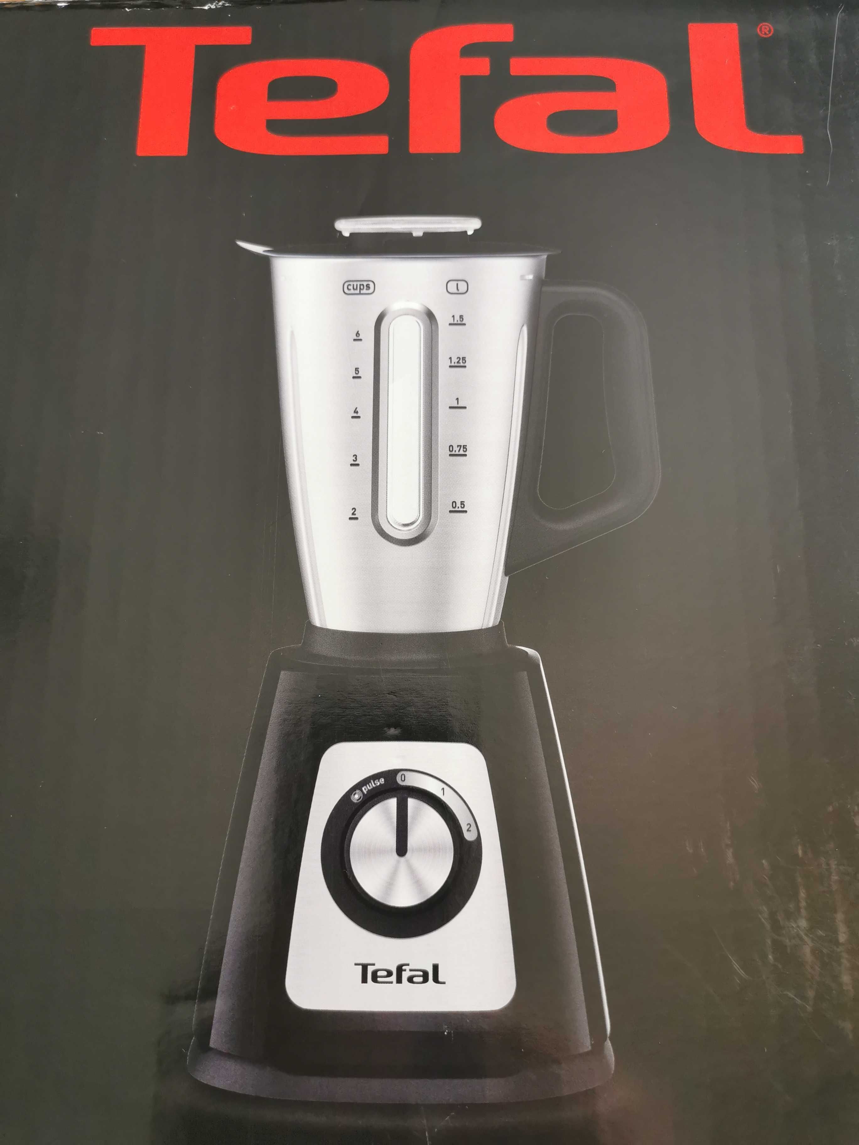 Tefal BL44E831 Blender kielichowy srebrno-czarny nowy model Nowy