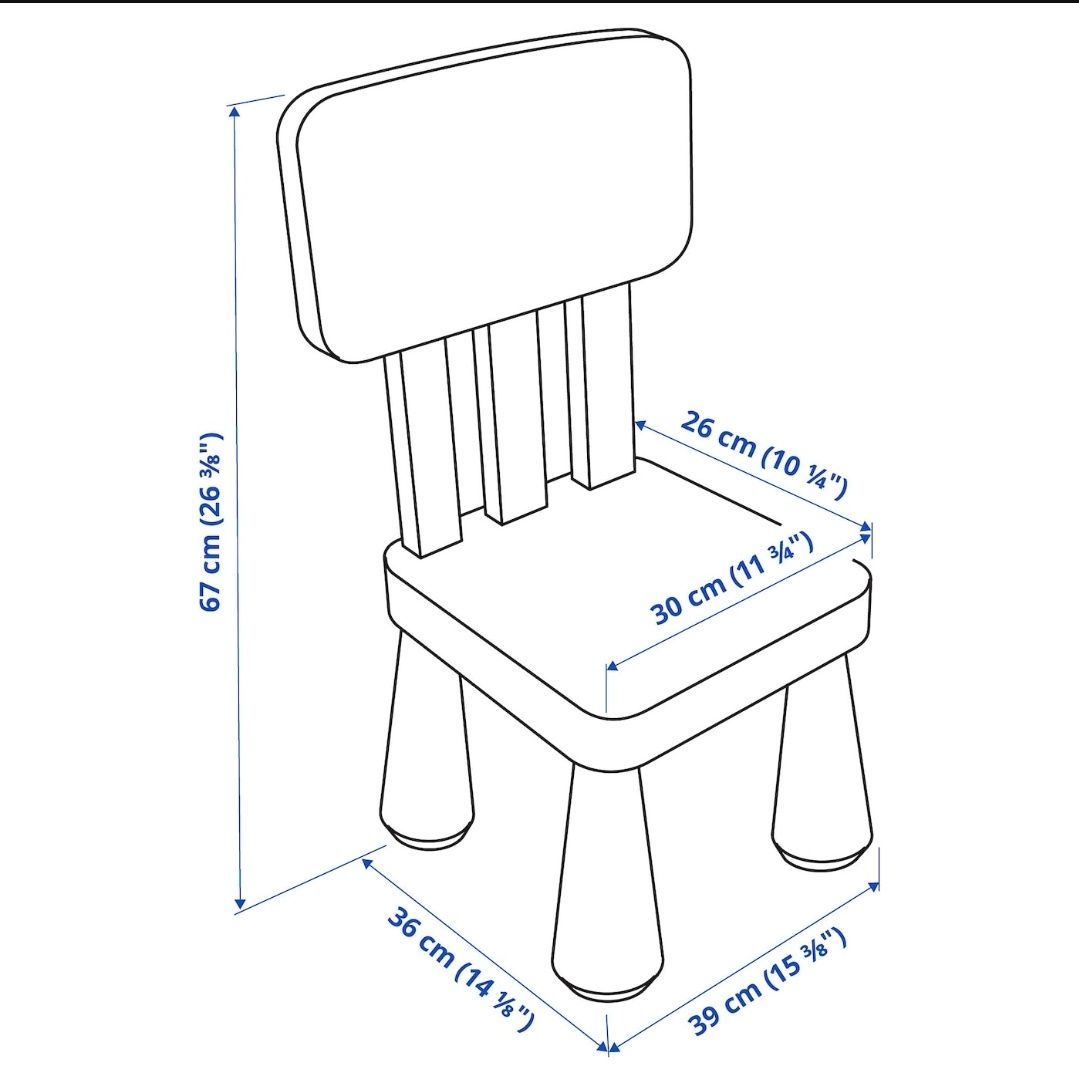 Conjunto mesa e cadeiras Mammut IKEA Azul