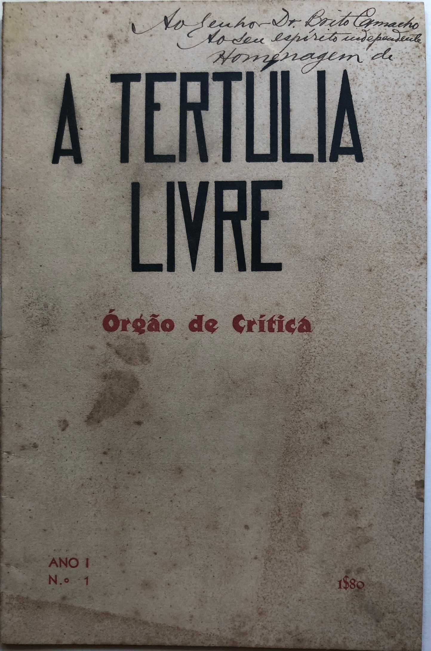 Tertúlia Livre (Ano I, nº 1) - Fernando Araújo - Dedic Brito Camacho