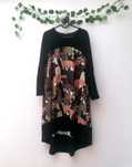 Vestido Preto Multicor de Inverno