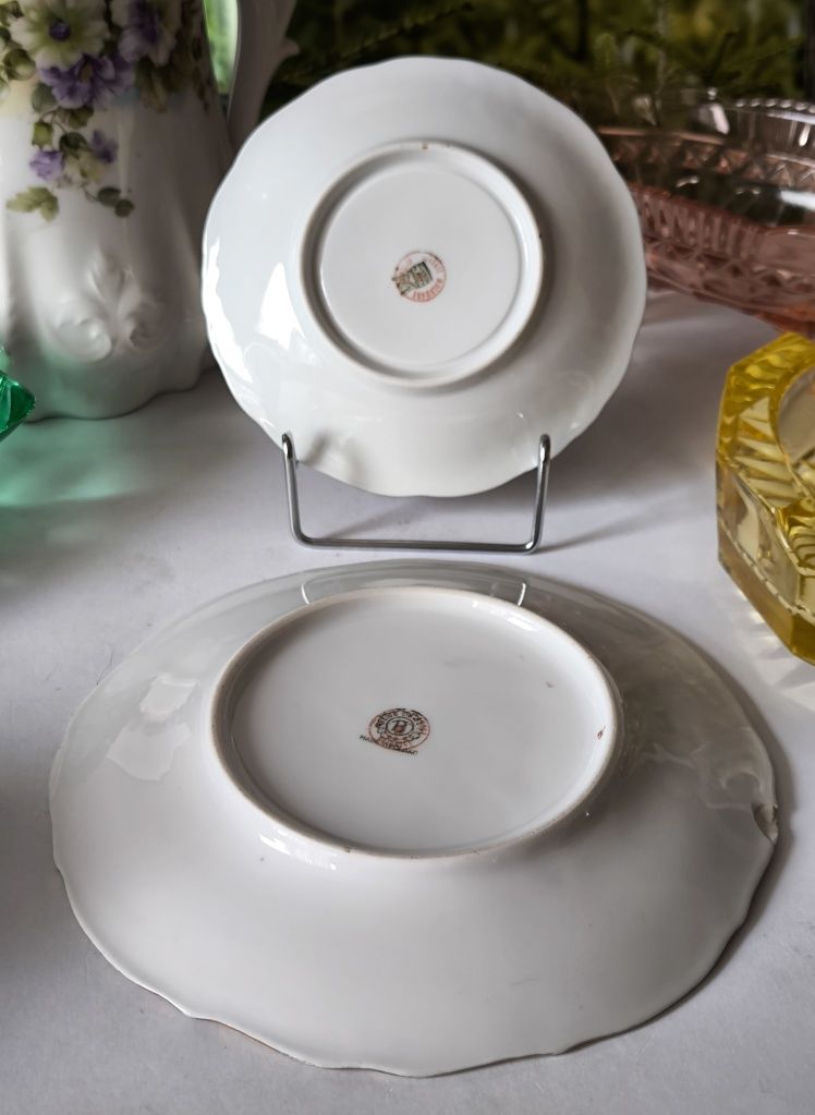 Trio składak Ćmielów Bogucice piękna stara porcelana ręcznie malowana