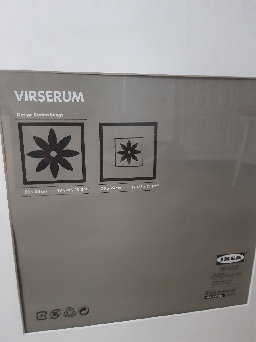 IKEA moldura branca VIRSERUM 50 x 50 cm 2 molduras lindas