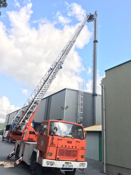 DACHY Wycinka drzew zwyżka 32 m podnośnik koszowy rębak koparka