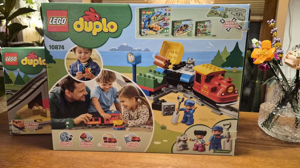 Lego duplo pociąg trzy zestawy z pudełkami 10874 + 10872 + 10882