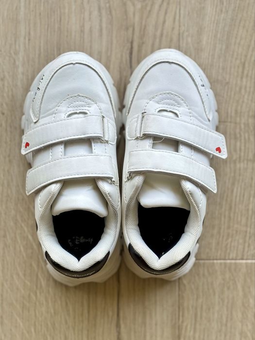 Białe buty dla dziewczynki - Sneakersy na rzepy, rozmiar 30