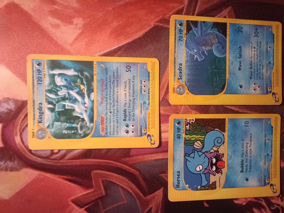Horsea, Seadra e Kingdra Cartas Pokemon