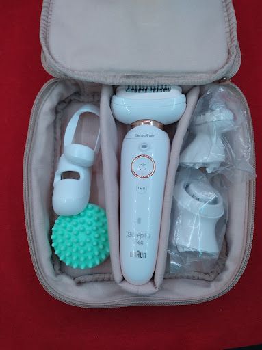 uszkodzony zestaw depilator braun silk-épil 9 flex beżowy
