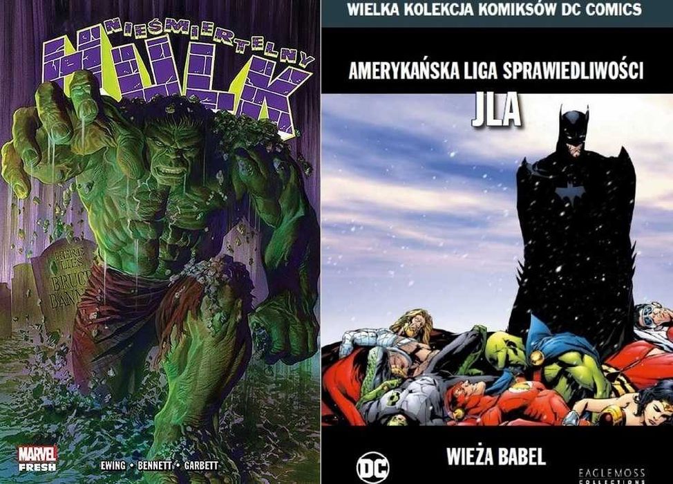 Nieśmiertelny Hulk 1 Marvel Fresh + JLA Wieża Babel DC komiks (nowe)