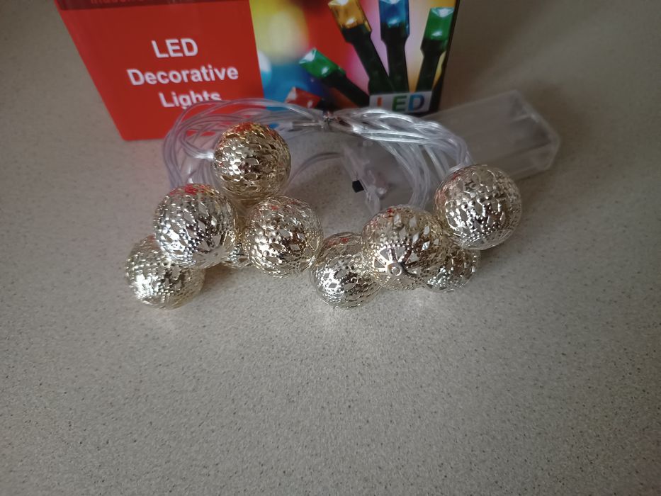 Ozdobne lampki kolorowe, girlanda 10 ledów, boże narodzenie