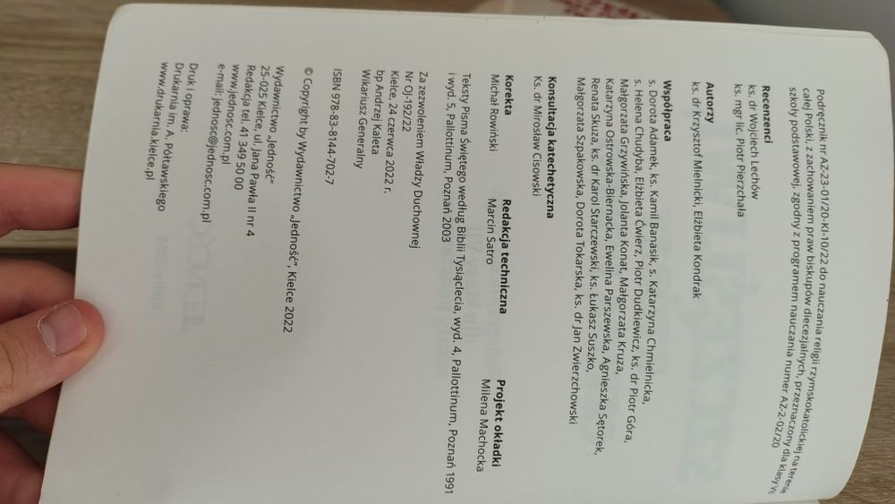 Książka do religii jedność klasa 7