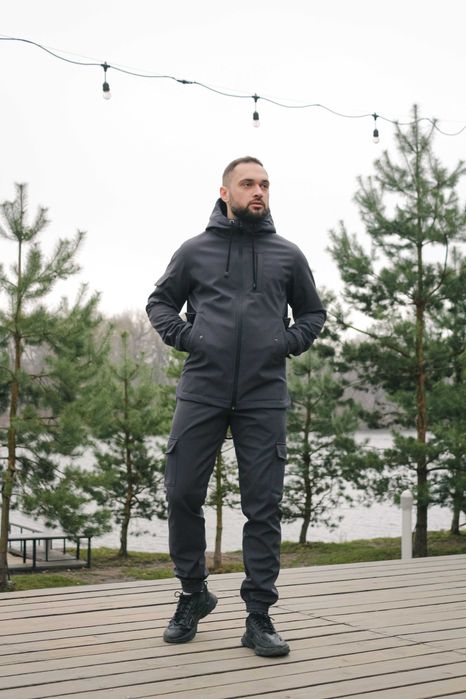 Костюм чоловічий демісезонний утеплений софтшел сірий