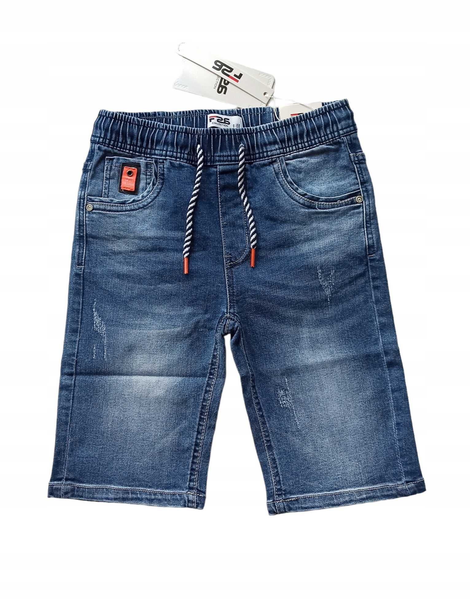 Krótkie spodenki szorty jeansowe dla chłopca nowy 98-104